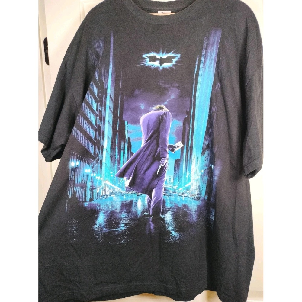 The Dark Knight Joker T-Shirt 2XL Heath Ledger Batman Movie Promo 2008 Black